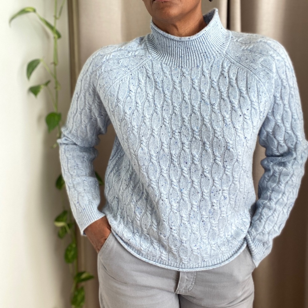 NWT J. Crew Cashmere Shrunken Cable-net Rollneck Sweater